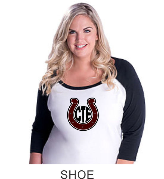 CTE Curvy Lady Raglan- in 4 New designs- Matte or Glitter