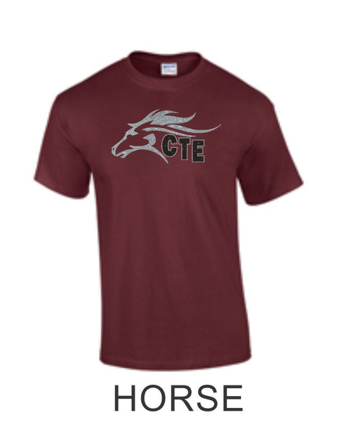 CTE Glitter Maroon or Grey Basic T-Shirt in 4 New Designs