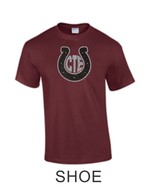 CTE Glitter Maroon or Grey Basic T-Shirt in 4 New Designs