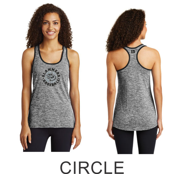 Slammers Wicking Heather Tank- 2 Designs- Matte or Glitter