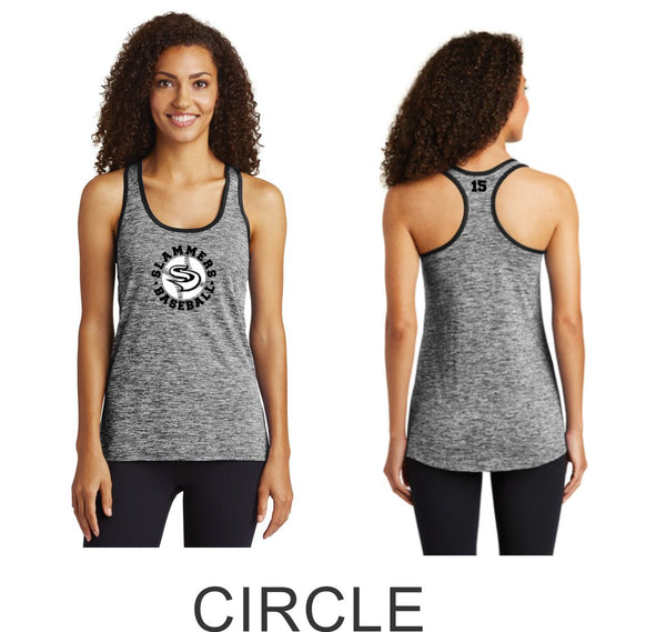 Slammers Wicking Heather Tank- 2 Designs- Matte or Glitter