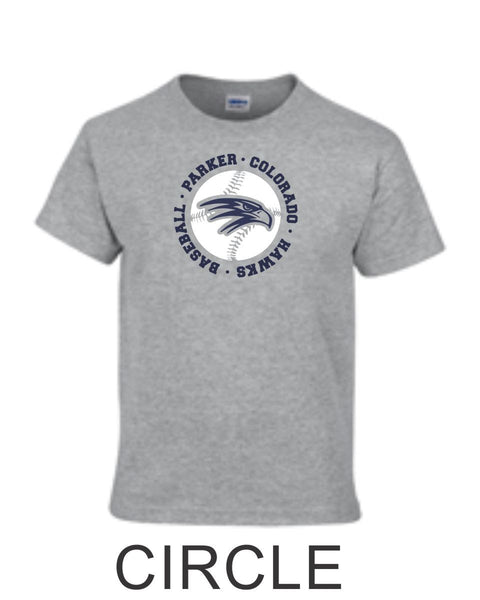 Hawks Baseball Basic Tee in 2 Designs- Matte or Glitter