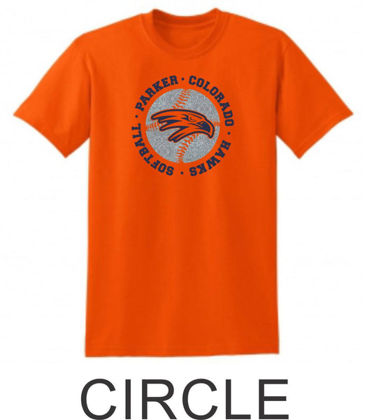 Hawks Softball Basic Tee in 2 Designs- Matte or Glitter