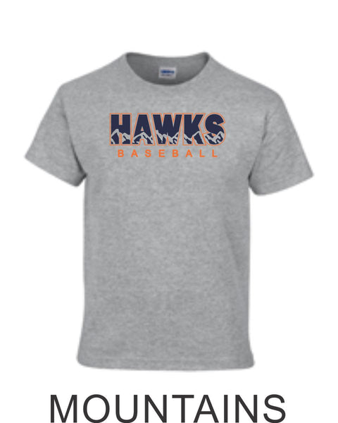 Hawks Baseball Basic Tee- 4 Designs