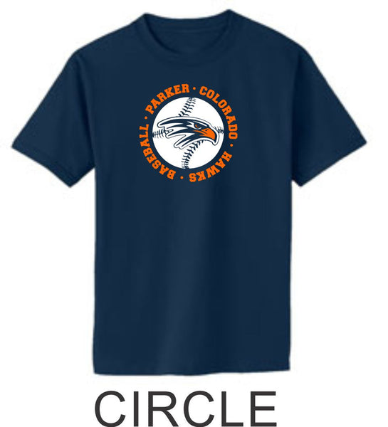 Hawks Baseball Basic Tee in 2 Designs- Matte or Glitter