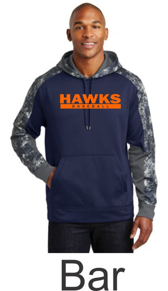 Hawks Baseball Colorblock Hooded Wicking Sweatshirt- in 2 designs