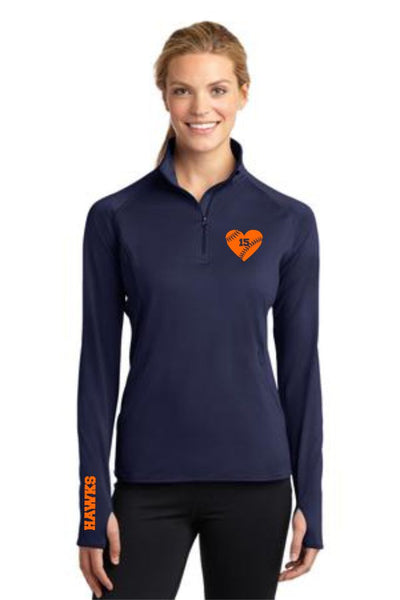 Hawks Ladies Sport Wick 1/2 Zip Pullover