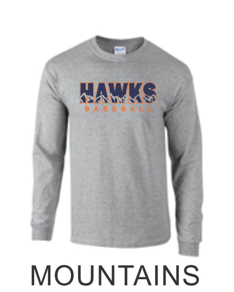 Hawks Baseball Long Sleeve- 3 Designs