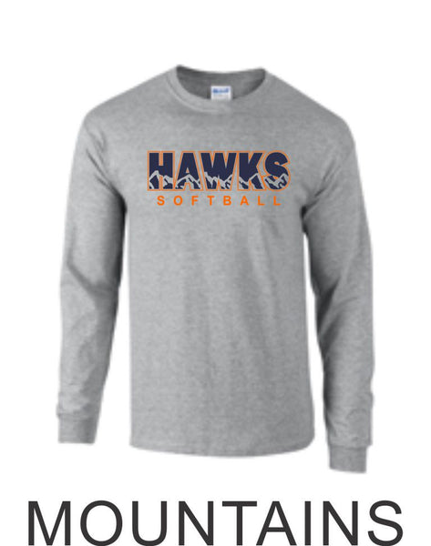 Hawks Softball Long Sleeve- 3 Designs