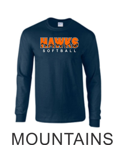 Hawks Softball Long Sleeve- 3 Designs