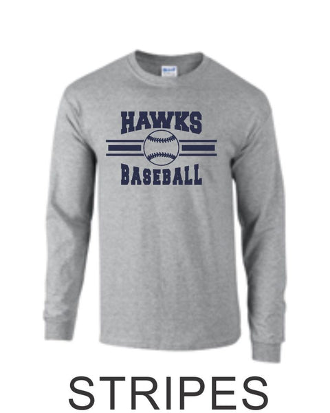 Hawks Baseball Long Sleeve- 3 Designs