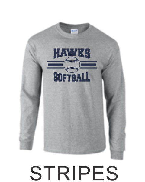 Hawks Baseball Long Sleeve- 3 Designs