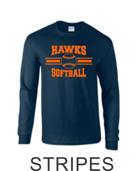 Hawks Softball Long Sleeve- 3 Designs