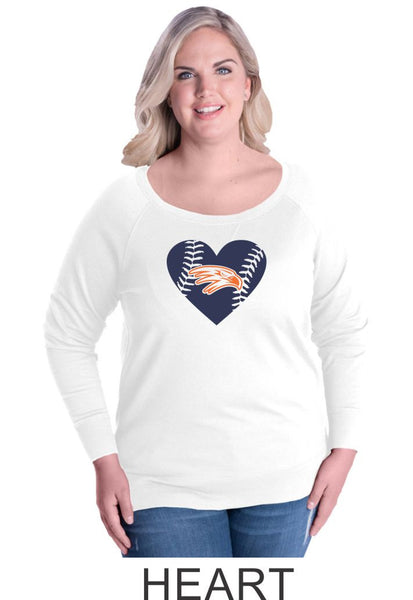 Hawks Curvy Ladies Slouchy Pullover- in 2 designs- Matte or Glitter