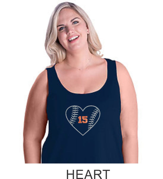 Hawks Curvy Ladies Basic Tank- 3 Designs- Matte or Glitter