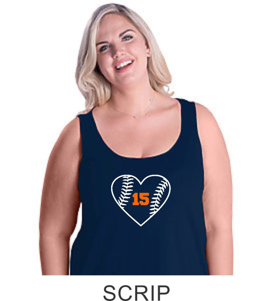 Hawks Curvy Ladies Basic Tank- 3 Designs- Matte or Glitter