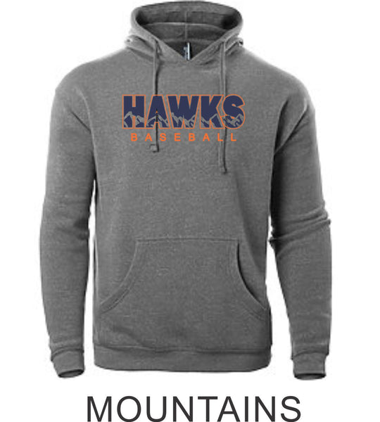 Hawks Baseball Unisex Hoodie- 3 designs