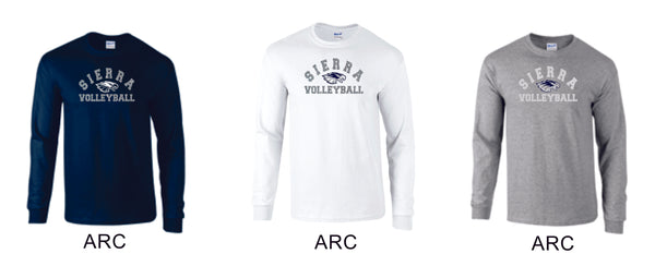Sierra VOLLEYBALL Long Sleeve Tee- 4 designs-Matte or Glitter