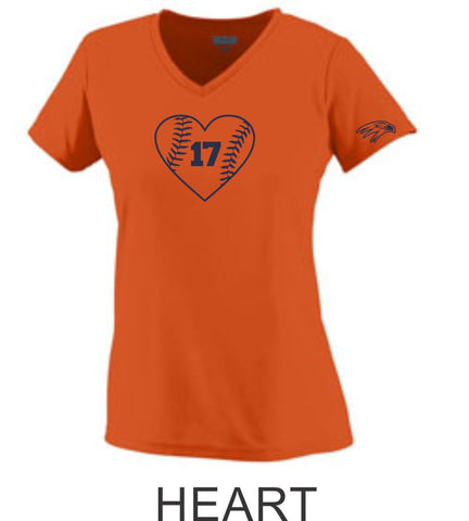 Hawks Baseball Ladies Wicking T-Shirt- 3 Designs