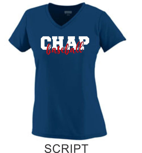 Chap Baseball Ladies Wicking T-Shirt- 3 Designs