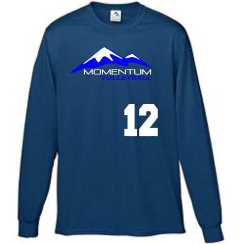 Momentum Volleyball Logo Long Sleeve Wicking Tee