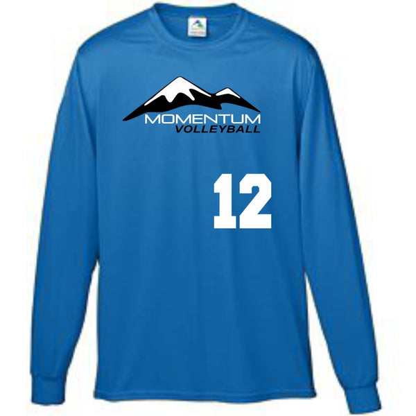 Momentum Volleyball Logo Long Sleeve Wicking Tee