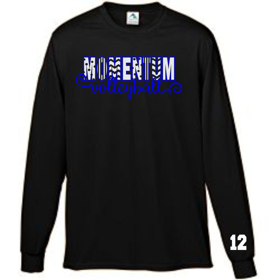Momentum Volleyball Swirly Long Sleeve Wicking Tee