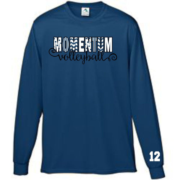 Momentum Volleyball Swirly Long Sleeve Wicking Tee