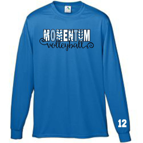 Momentum Volleyball Swirly Long Sleeve Wicking Tee