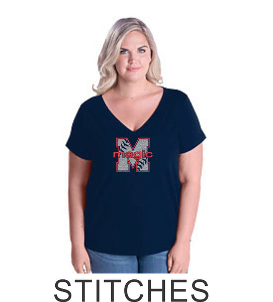 Magic Curvy Ladies Tee- 4 designs- Matte or Glitter