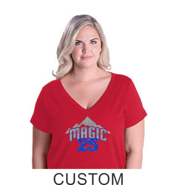 Magic Curvy Ladies Tee- 4 designs- Matte or Glitter