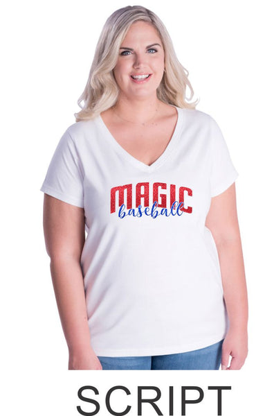 Magic Curvy Ladies Tee- 4 designs- Matte or Glitter