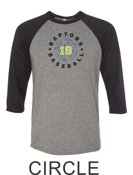 Raptors Baseball Raglan Unisex T-Shirt- 5 designs- Matte and Glitter