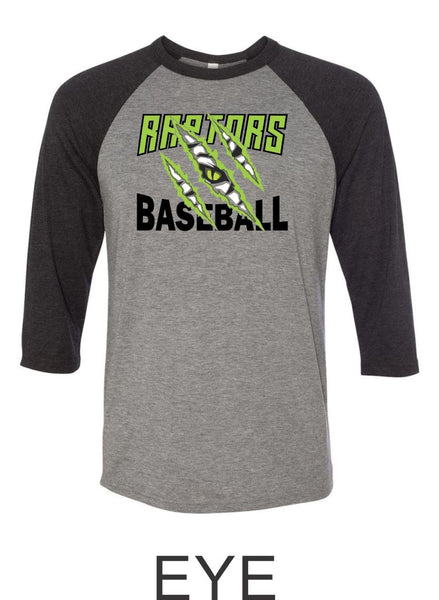 Raptors Baseball Raglan Unisex T-Shirt- 5 designs- Matte and Glitter