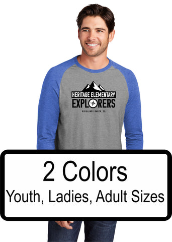 Heritage Raglan Tee-3 Designs- Matte or Glitter