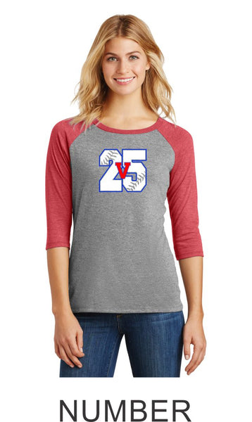 Viper Ladies Number Raglan- Matte or Glitter