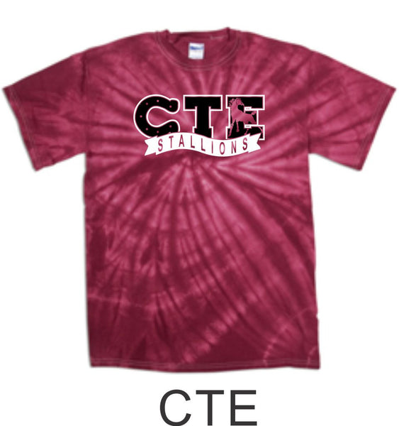 CTE Maroon Tie Dye T-Shirt- 5 designs