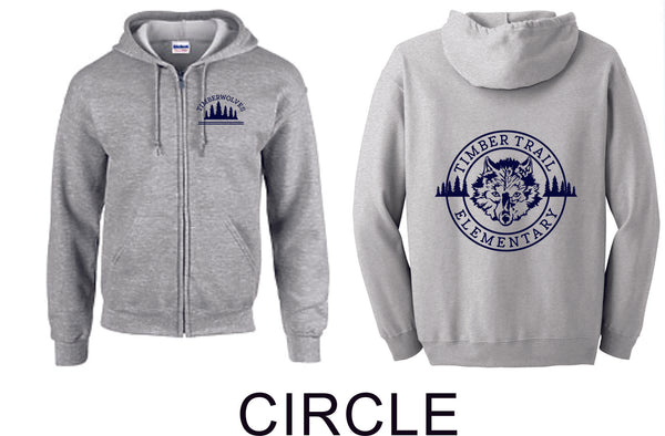 Timber Trail Zip Up Hoodie- Youth, Unisex Sizes- 2 Designs