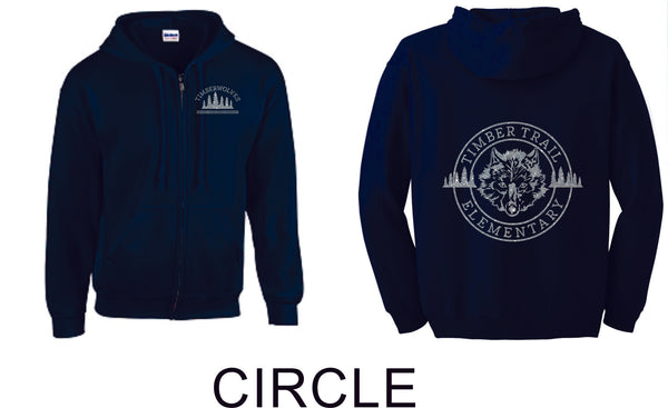 Timber Trail Zip Up Hoodie- Youth, Unisex Sizes- 2 Designs