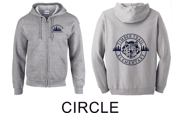 Timber Trail Zip Up Hoodie- Youth, Unisex Sizes- 2 Designs