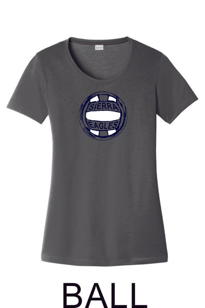 Sierra VOLLEYBALL Sport-Tek Ladies Wicking Tee - 4 designs