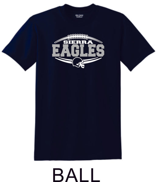 Sierra FOOTBALL Basic Tee- 4 Designs- Matte or Glitter
