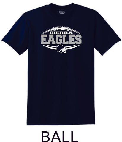 Sierra FOOTBALL Basic Tee- 4 Designs- Matte or Glitter