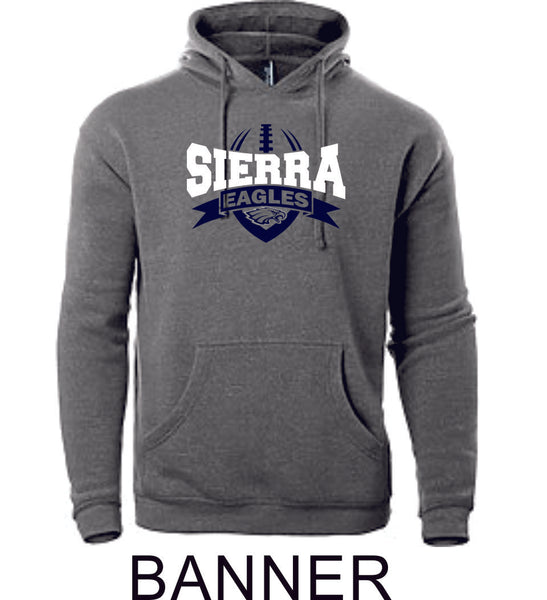 Sierra FOOTBALL Premium Unisex Hoodie- 4 Designs- Matte or Glitter