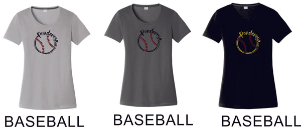 Pondo Baseball Ladies Cotton Touch Wicking Tee- 5 Designs