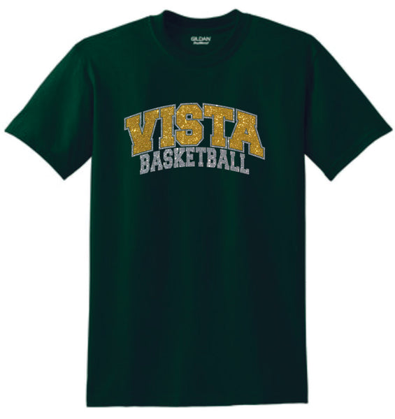 MVHS Basketball Arc Design Basic Tee- Matte or Glitter