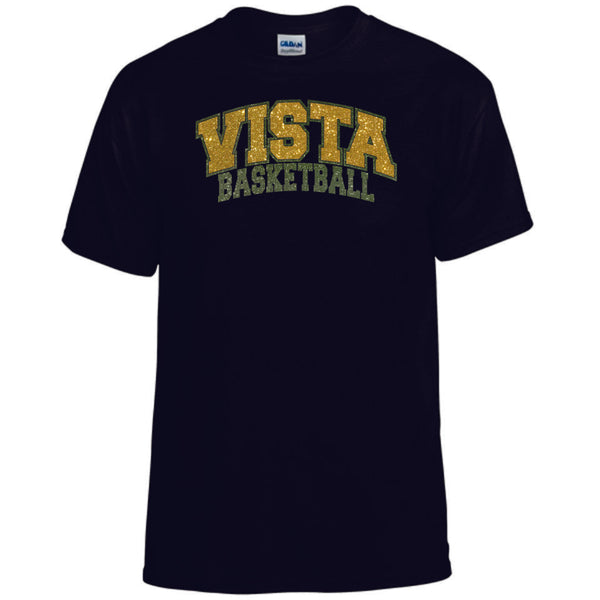 MVHS Basketball Arc Design Basic Tee- Matte or Glitter