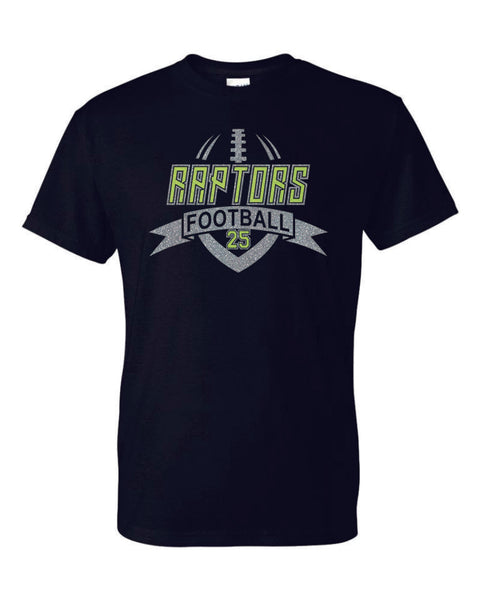 Raptors Football Banner Design Basic Tee- Matte or Glitter