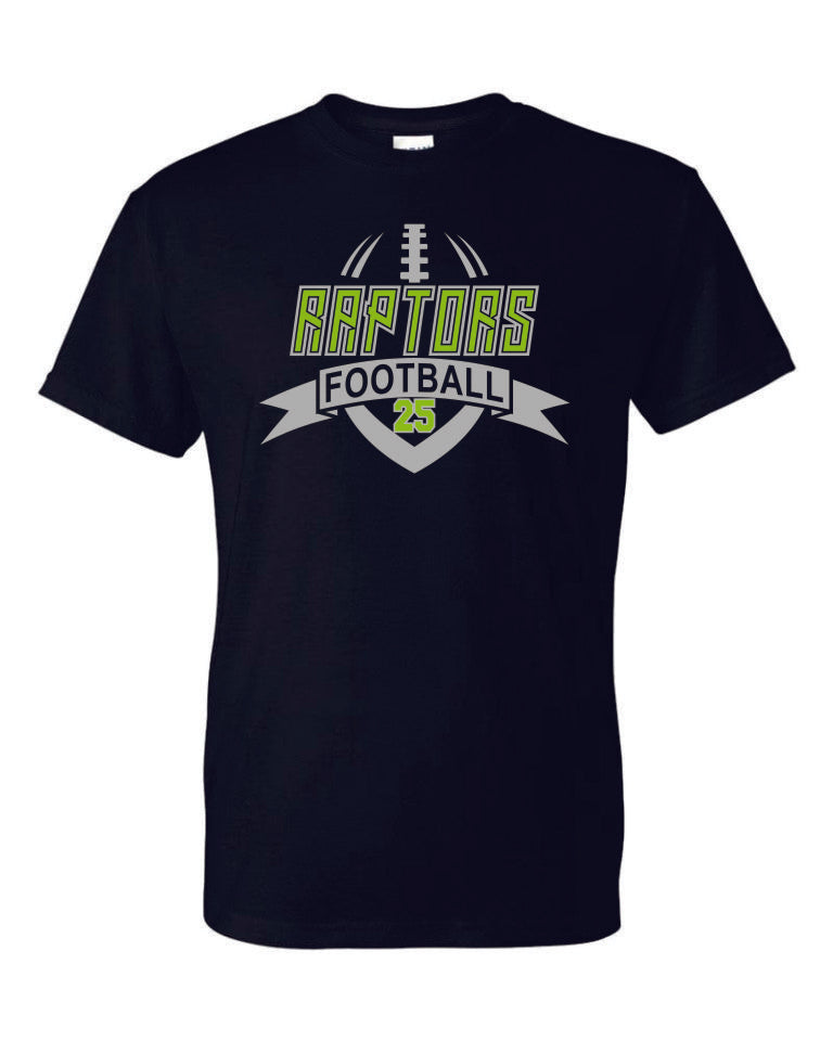 Raptors Football Banner Design Basic Tee- Matte or Glitter