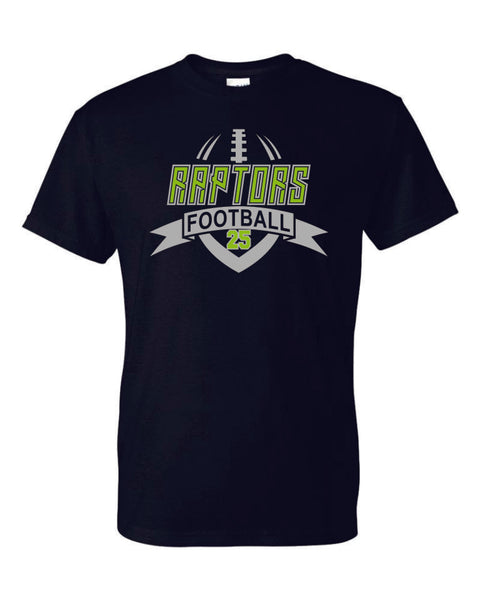 Raptors Football Banner Design Basic Tee- Matte or Glitter